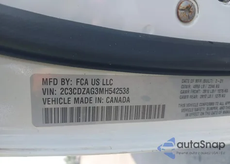 2021 Dodge Challenger Sxt from USA, damaged, VIN 2C3CDZAG3MH542538